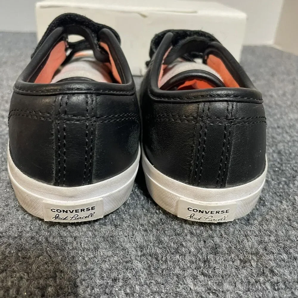 Converse Shoes Infant Size 10 Black Jack Purcell Leather Hook Loop Face